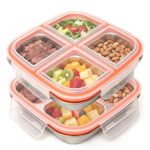 Snackbox edelstahl fächer - edelstahl,