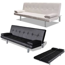 Schlafsofa Schlafcouch Bettsofa Sofabett mit 2 Kissen Sofa Couch Schlaffunktion