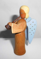 Erzgebirge Engel mit Musikinstrument nach Karl Max Dittmann blond 7cm