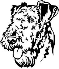 AIREDALE  TERRIER Aufkleber - Autoaufkleber - sticker - Airedale Terrier Kopf#37