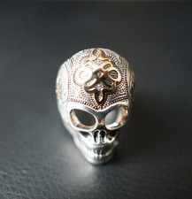 THOMAS SABO SKULL BIKER RING REBEL AT HEART 925 SILBER + 750 GOLD - UVP 698 EUR