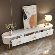 Lowboard TV-Schrank mit 3 Schubladen Fernsehtisch Fernsehschrank Sideboard Weiß