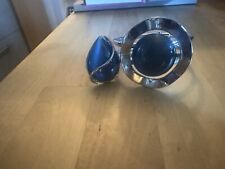 Armreif + Ring Blauer Stein Silberfarben Edel