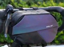 Fahrradtasche für Lenker schillernde  Multifunktionsumhängetasche lila/schwarz