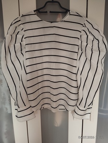Zara bluse weiß schwarz - l,