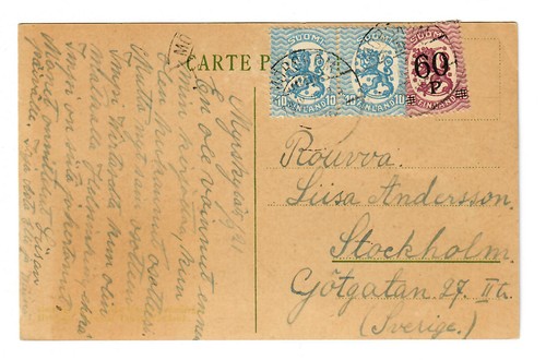 Ansichtskarte finnland 1921 - finnland,