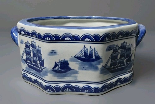 Vintage blau weiß porzellan - blau-weiß,