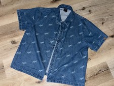 JORDAN Flight Herren Kurzarm T-Shirt Jeans Hemd XXL 2XL Blau 10005-41