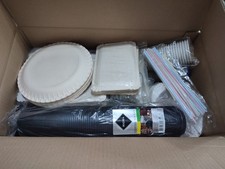 ~700Teile Einweggeschirr Pappbecher Besteck Suppenteller Platikbecher  Set