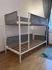 VITVALEtagenbettgestell, weiß/hellgrau, 90x200 cm