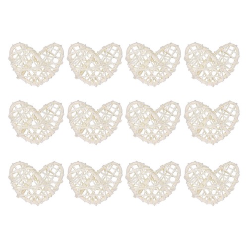 12stk herz geformt rattan - herz,