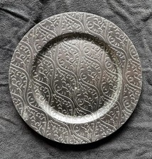 Deko Teller Silber mit Ornamenten 33cm