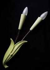 50er Jahre Ott Leuchte floral Blume Wandlampe Design grün pastell vintage