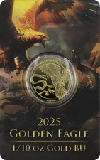Goldmünze 2025 Malta Golden Eagle 10 Euro 1/10 oz Gold BU – Coincard limited**
