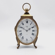 Swiza 8 mechanische Tischuhr Wecker mit 8 Tage Werk 15 Jewels Messing H: 22 cm