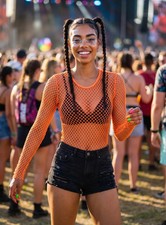 Netzhemd neon orange - neon-orange,