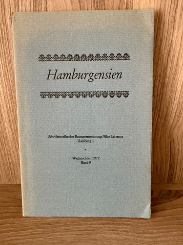 Hamburgensien schriftenreihe - hamburgensien,