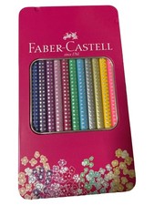 Faber-Castell Buntstifte Set 12er Metalldose Blumenmuster Mehrfarbig