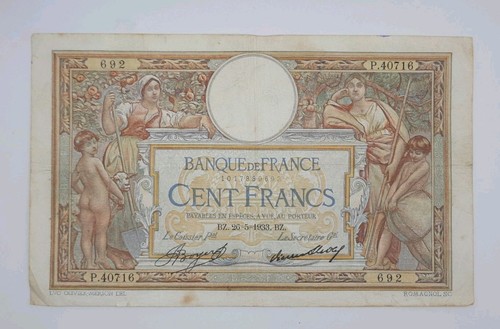 1938 banque france 100 - banque,