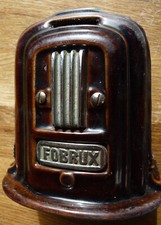 Spardose FOBRUX Kachelofen Ofen aus Gusseisen und Emaille - Antik - Art Deco