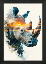 Gerahmtes Wandbild Nashorn