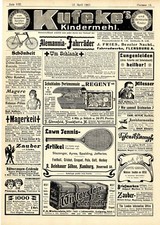 Tennis- Artikel Hamburg Schubladen- Portemonnaie Fahrrad Flensburg Anzeigen 1902