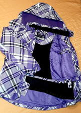 TCM Princess Mädchen Kapuzenjacke Winter lila/weiß-kariert 134/140 warm leicht