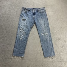 LEVIS Jeans 501 CT Herren Vintage Hose W32 L34 Custom Destroyed 21918 Blau Denim