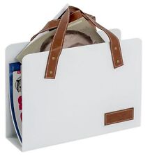 Haku Zeitungsständer weiß-braun Zeitungshalter Zeitungssammler Magazinständer