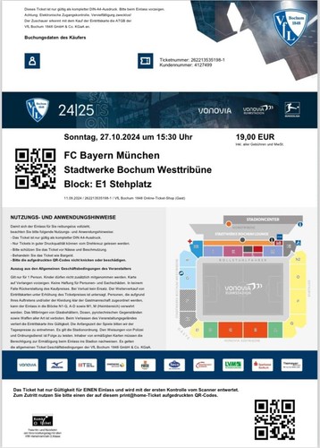 Sammler used ticket vfl bochum - used,