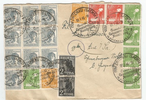 Sbz zehnfachfrankatur brief - sbz,,