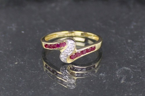 Rubin diamant goldring - rubin-diamant, von