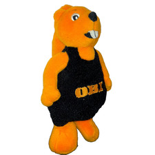 Vintage OBI Stofftier Altes Design Biber Baumarkt Handwerk Figur Hörnchen