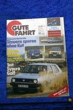 Gute Fahrt 6/86 VW Golf Syncro Turbo Golf Oettinger 16V Wohnmobile