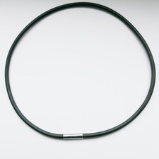 4 mm Kautschukband, Kautschukkette schwarz mit Steckverschluss, Halskette, Gummi