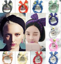 Schleife Hasenohren Haarband POLKA DOTS Draht biegbar Stirnband Freie Farbewahl