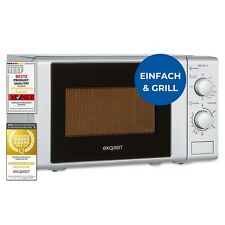 Exquisit Mikrowelle 20L, 1000 W Grill, 700 W, 25,5cm Drehteller, MW 802G silber