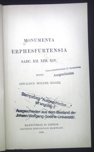 Monumenta erphesfurtensia - monumenta,