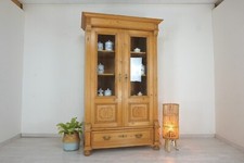 große restaurierte antike Gründerzeit-Vitrine von 1900 in Weichholz massiv