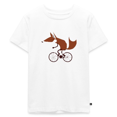 Fuchs auf fahrrad - auf,