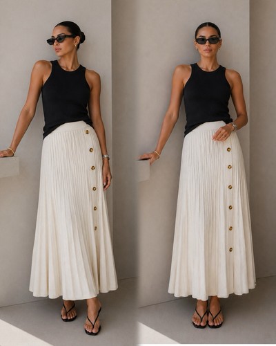 Eleganter plissee strickrock - eleganter,
