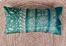 BASSETTI Kissenhülle 40x80 BRENTA V1 Grün Kissenbezug z Bettwäsche KISSEN SATIN