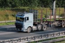 LKW Foto DAF XF Langholz-Transporter Deutschland blau HW WENZEL TRANSPORT #m3ds