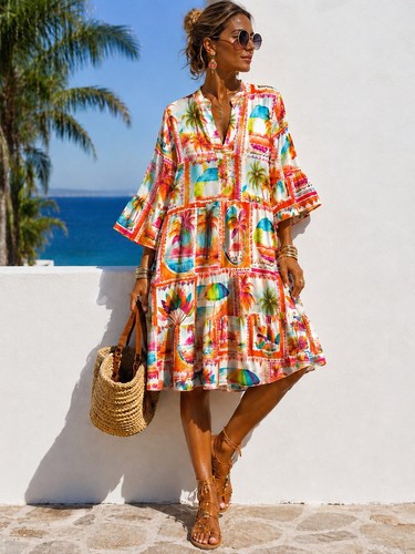 Buntes boho strandkleid - buntes,