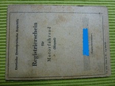 DDR Simson, SR 2, 1959, Betriebserlaubnis, Zulassung, Registrierschein