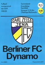 29.11.80 Carl Zeiss Jena- BFC Dynamo