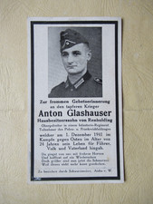 Sterbebild WK 2 Obergefr. i. e. Inf.-Regt. Gef. 1. 12. 1941 Osten/Renholding