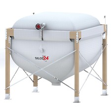Pelletsilo mit Holzgestell silos24, modernes Gewebesilo, Fertiglager Pelletlager