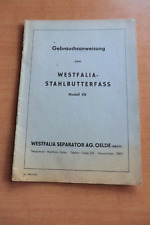 Westfalia Butterfass KB Hand elektrisch Gebrauchsanleitung Ersatzteilliste 1952