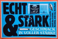 3. Schwarzer Krauser No 1 Tabak Tobacco Werbeanzeige Werbung Reklame 1986